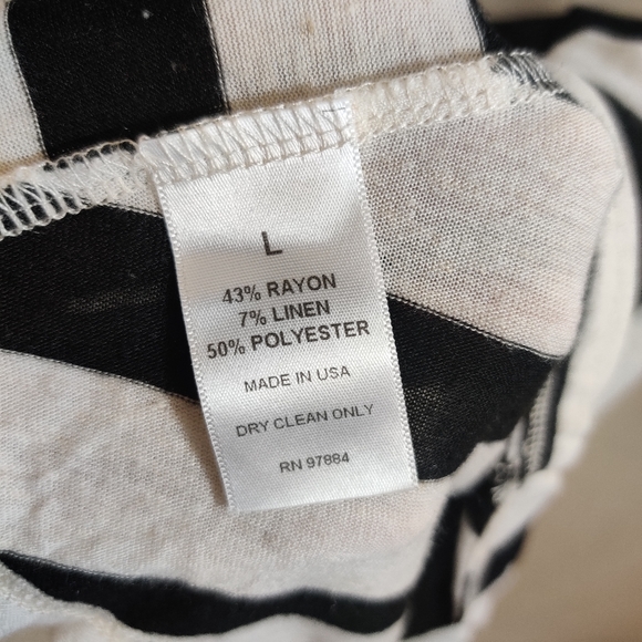 TART Women's Sleeveless Black & White Striped Flowy Scoop Neck Tank Top L - Picture 8 of 8